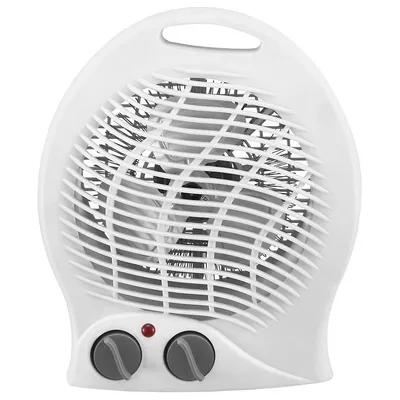 12" Portable Fan + Heater, Adjustable Thermostat, 1500w, White