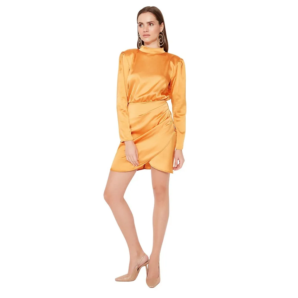 Women Mini The Wrap Regular Fit Woven Dress