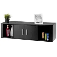 Wall Mounted Floating Desk Hutch Wall Shelf Cabinet Storage Shelves 2 Door