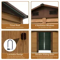Garden Storage Shed, Brown With Wood Grain
