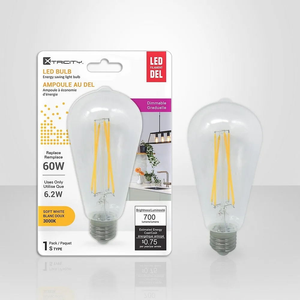 Energy Saving Led Bulb, Dimmable, 6.2w, Type S, 3000k Soft White