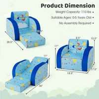 3-in-1 Convertible Kid's Sofa Multifunctional Flip-out Lounger Bed Armchair