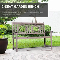 2-seat Wood Garden Bench Grey