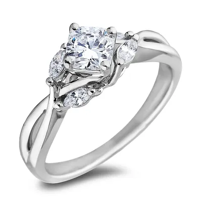 18k White Gold 0.81 Cttw Canadian Diamond Engagement Ring
