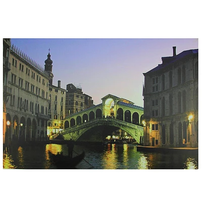 Led Lighted Venice, Italy Grand Canal Canvas Wall Art 15.75" X 23.5"