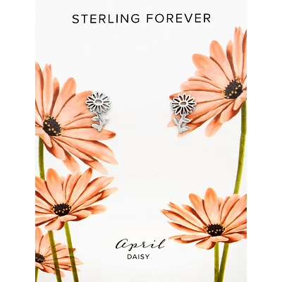 Sterling Silver Birth Flower Studs-april