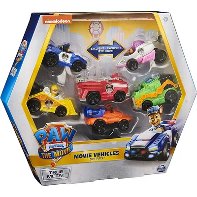 Paw Patrol True Metal Movie Gift Pack Of 6 Collectible Die-cast Toy Cars