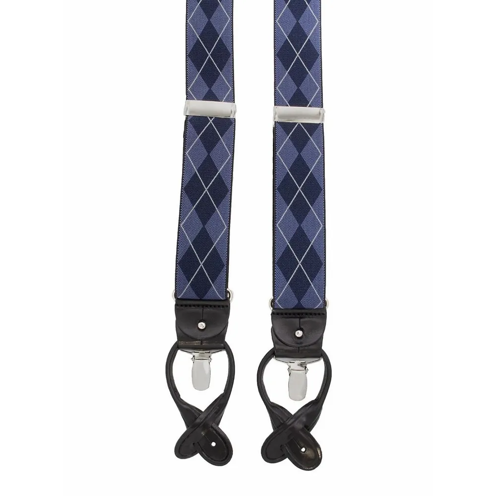 Mio Marino Suede Y-back Suspenders Bow Tie Set