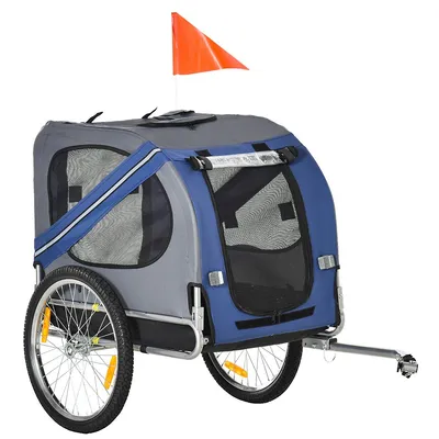 Dog Bike Trailer Pet Cart Bicycle, Blue