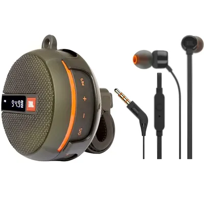 Jbl Wind 2 Speaker 2-in-1 Handlebar Speaker + Jbl T110 In Ear Headphones