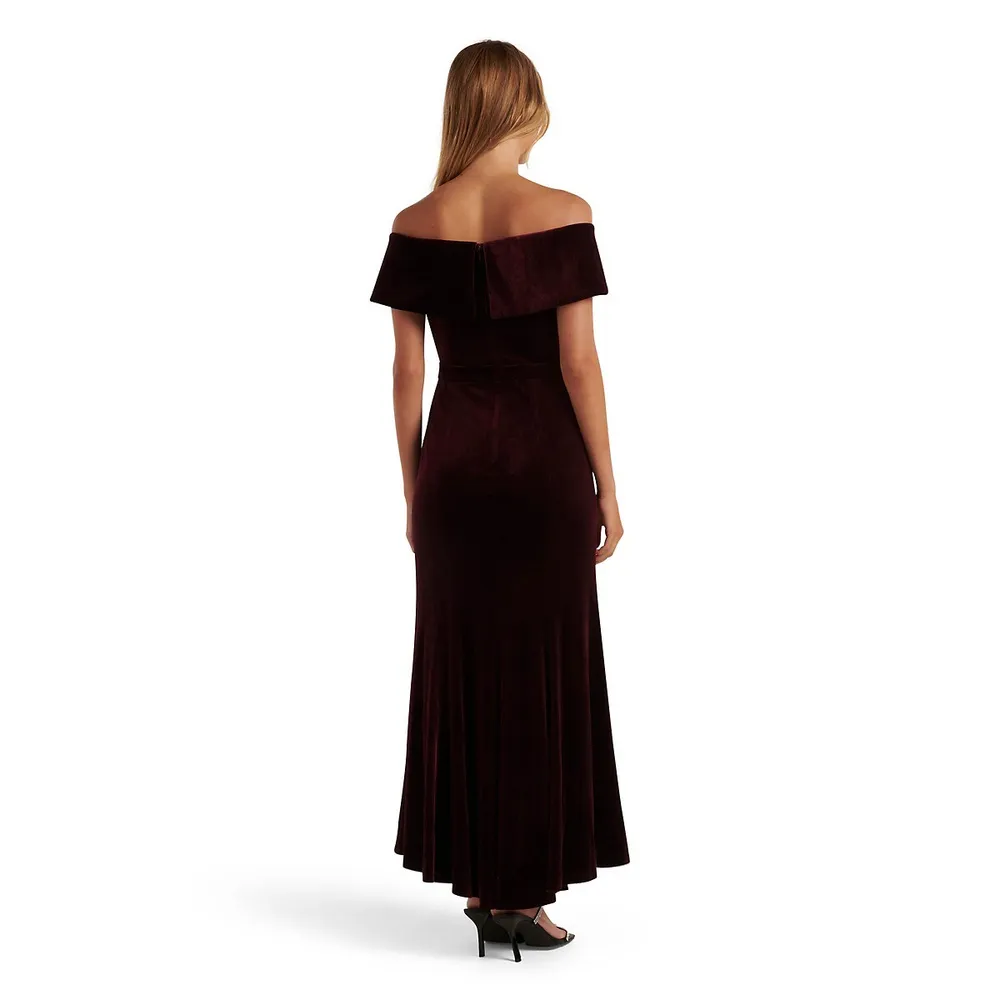 Renesmee Off Shoulder Velvet Gown