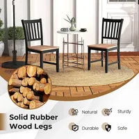 Set Of 4 Dining Chair Kitchen Spindle Back Side Chair With Solid Wooden Legs