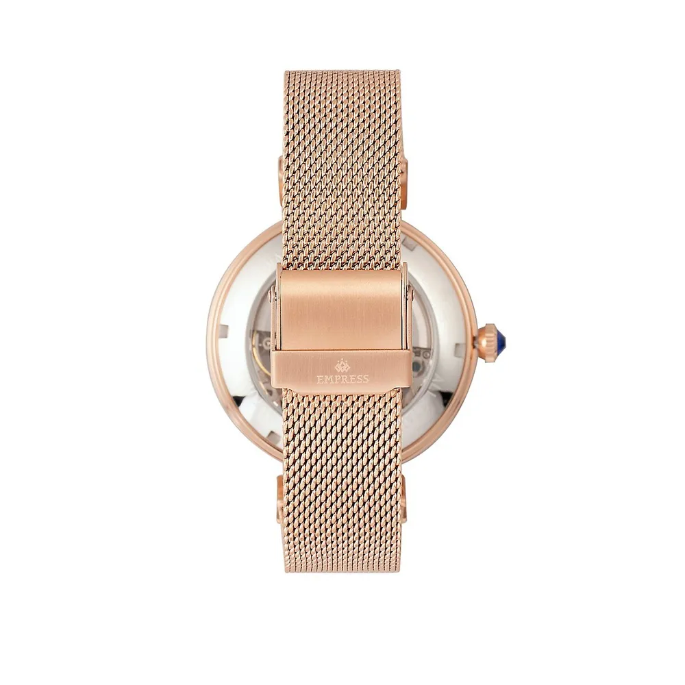 Adelaide Automatic Skeleton Mesh-bracelet Watch