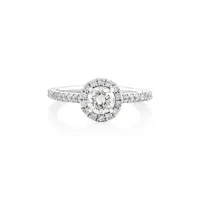 Engagement Ring With 0.92 Carat Tw Of Diamonds In 14kt White Gold