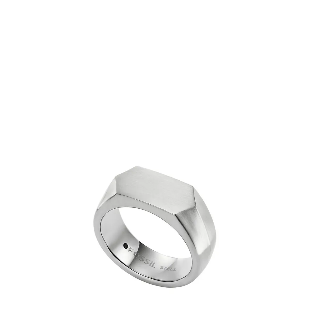 Men's All Stacked Up Stainless Steel Signet Ring