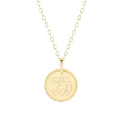 Brook & York Custom Monogram Coin Charm Necklace