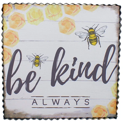 Metal Framed "be Kind Always" Bumble Bee Decorative Canvas Wall Art 12"