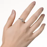 14k White Gold Moissanite Galaxy Fashion Ring, 0.50cttw Dew