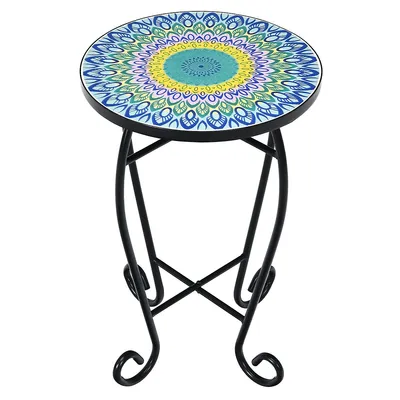 Mosaic Side Table Accent Table Round Balcony Bistro End Table