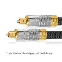 Premium Gold Plated Digital Toslink Optical Fibre Audio Cable For Tv Dvd Cd