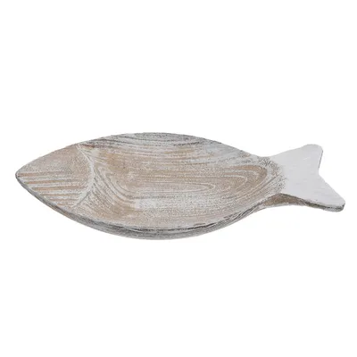 Natural Wood Fish Trinket Tray (large) - Set Of 2