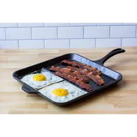 11" Divided Cast Iron Square Griddle