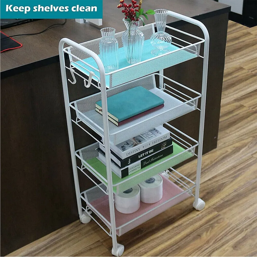 4Pcs Non-Slip Silicone Refrigerator Liners, Washable Shelf Liner