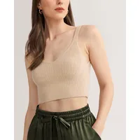Cashmere Knitted Crop Tank For Women