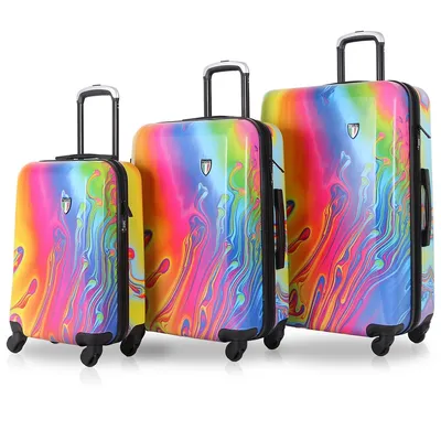 TUCCI Italy Vortice II 3 PC Art Design Luggage Suitcase Set (20", 24", 28")