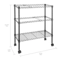 2-tier Metal Rolling File Cart Sturdy 2-Tier Mobile Storage Shelf For Letter Size And Legal Size Folder, Black