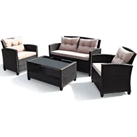 8pcs Outdoor Rattan Sectional Sofa Set W/cushion Armrest Patio
