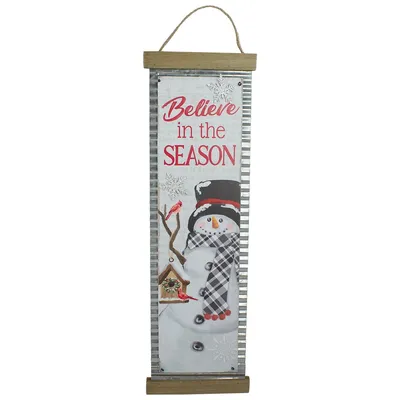 26" Believe In The Season Galvanized Christmas Wall Decor