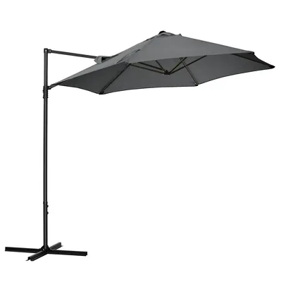 8.5ft Offset Patio Umbrella With 360° Rotation Cross Base