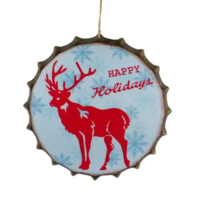12" Blue And Red Happy Holidays Christmas Wall Decor