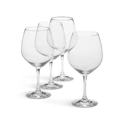 Set of 4 Burgundy Wine Glasses