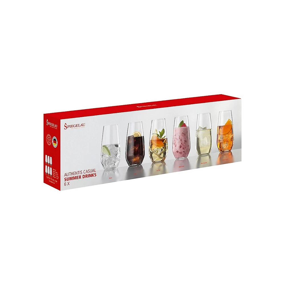 Ensemble de 6 verres à boisson d'été décontractés Authentis