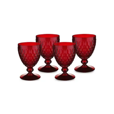 Ensemble de verres à vin rouge colorés Boston Red, quatre pièces
