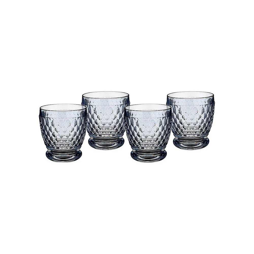 4-Piece Boston Coloured Double Old Fashioned Glasses Set