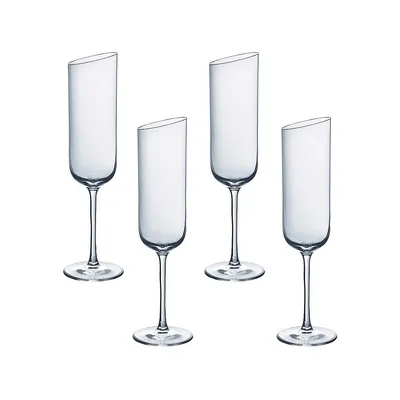 New Moon Set-Of-4 Glass Flutes
