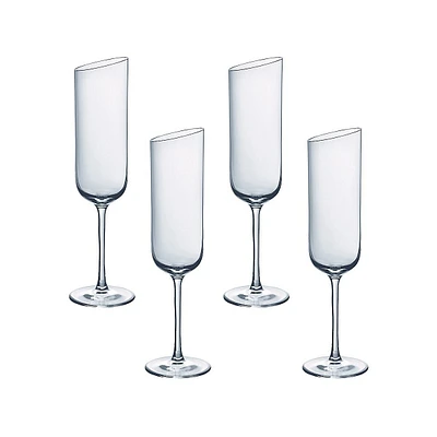 New Moon Set-Of-4 Glass Flutes