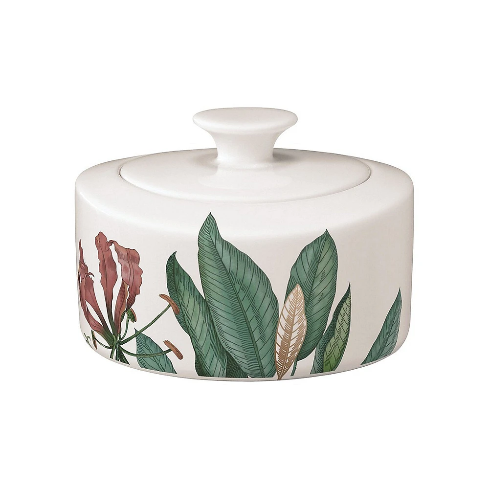 Pot à sucre en porcelaine tendre avec couvercle Avarua