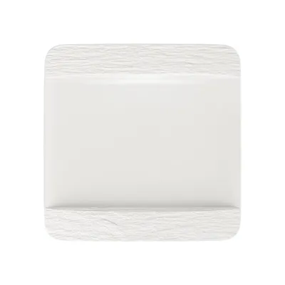 Manufacture Rock Blanc Porcelain Square Dinner Plate