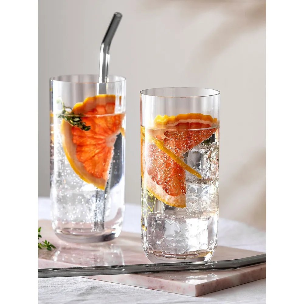 Rose Garden 4-Piece Highball Glass Set