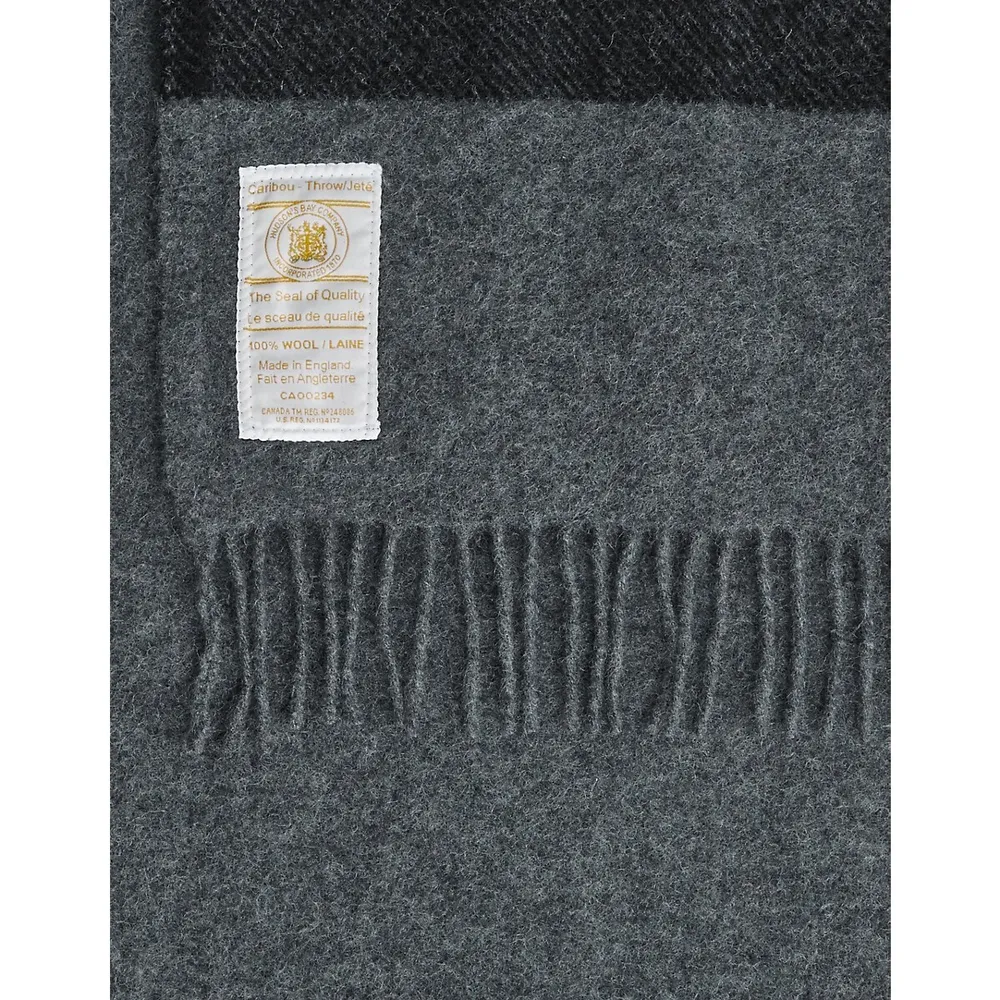 Grey Wool Caribou Throw