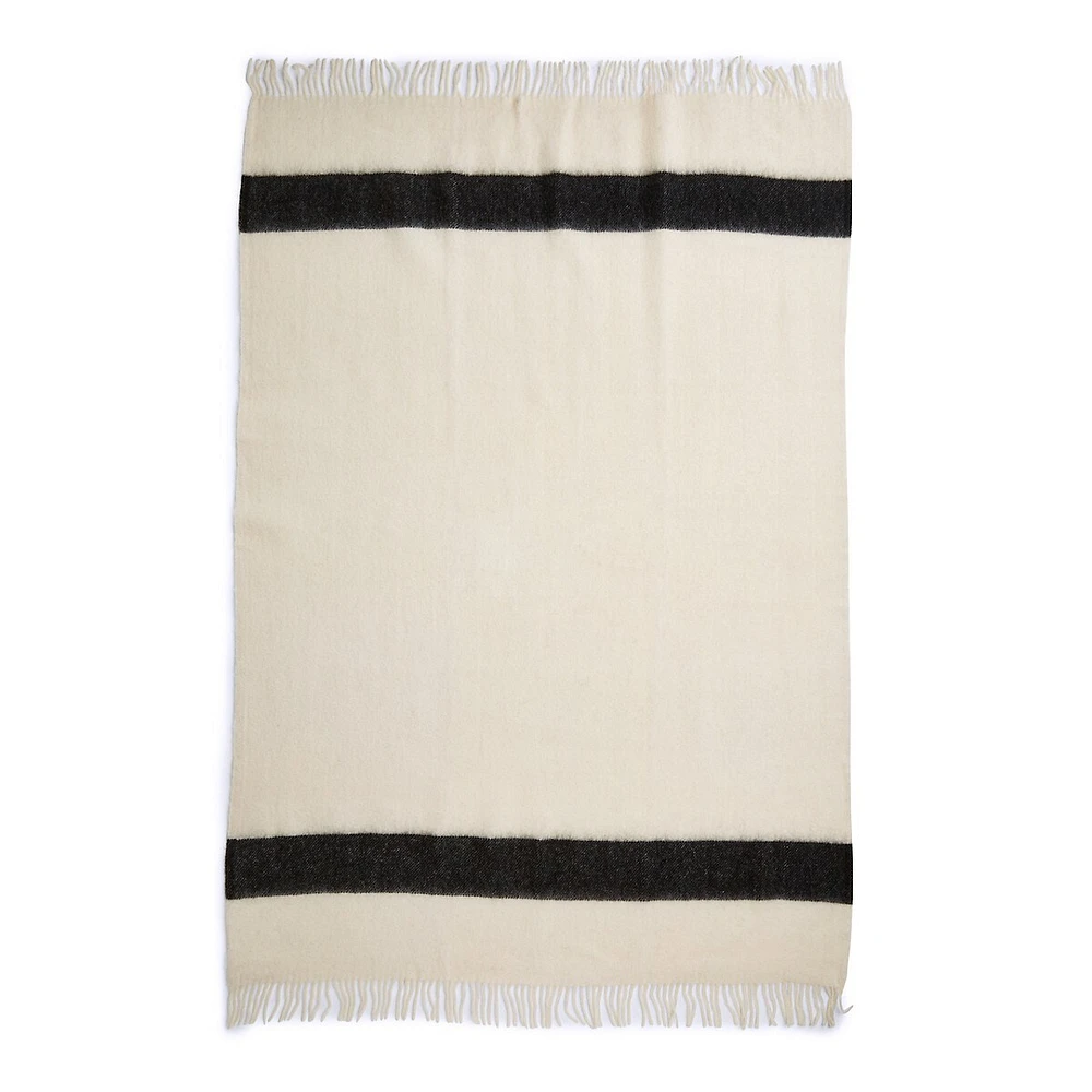 Oxford White Wool Caribou Throw