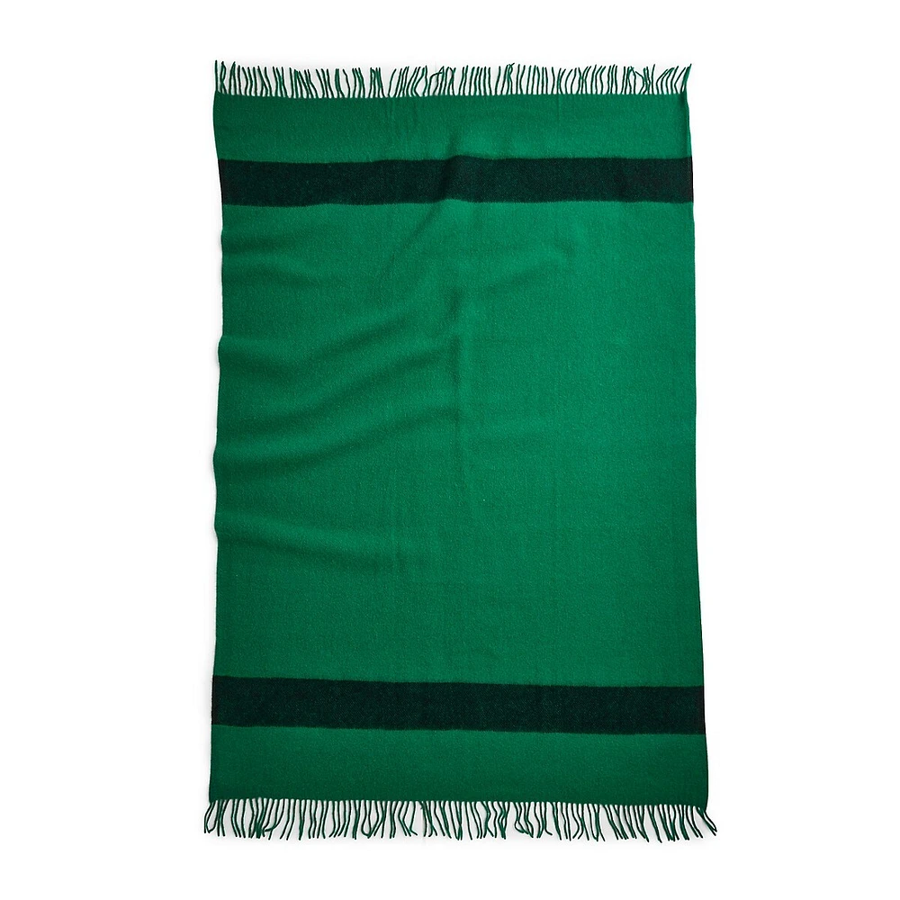 Green Wool Caribou Throw