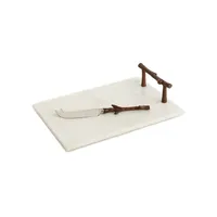 Marble Cheese Tray With Knife