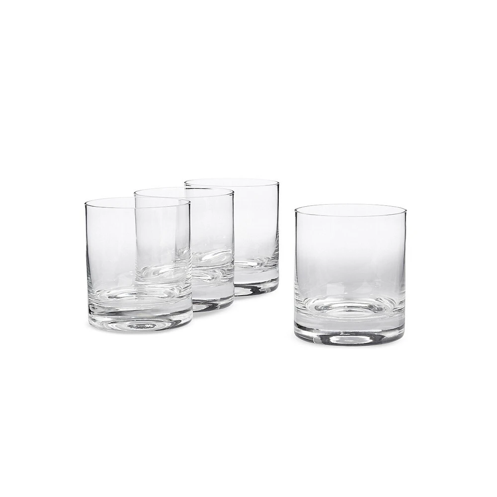 Quatre verres à whisky doubles Fête en cristal