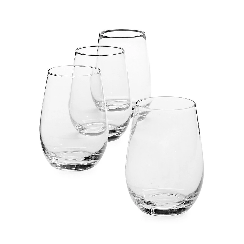 Fête Set of 4 Stemless Wine Glasses