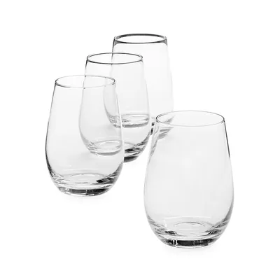 Fête Set of 4 Stemless Wine Glasses